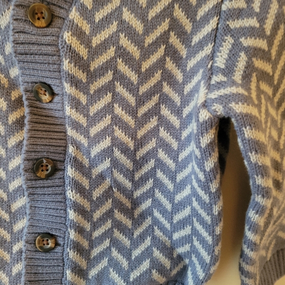2 Piece Carter's Baby Knit Cardigan With Pants Chevron Size 18 Months Blue NWT - Picture 4 of 9